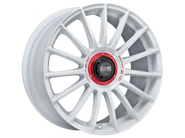 Llantas OZ Supert Evoluz  WRC Race White Red Lettering