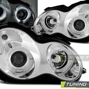 Faros ANGEL EYES CHROME para MERCEDES W203 C-Clase 07.00-03.04