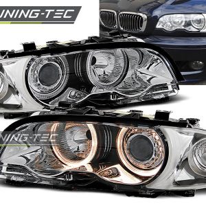 Faros ANGEL EYES CHROME para BMW E46 04.99-08.01 COUPE CABRIO
