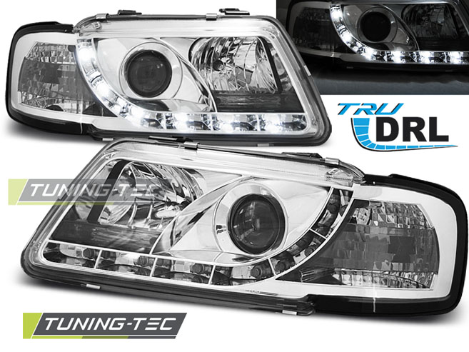 3073_0.jpg Faros Real DRL CROMO para AUDI A3 8L 08.96-08.00