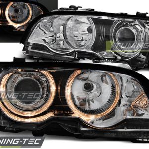 Faros ANGEL EYES CHROME para BMW E46 09.01-03.03 COUPE CABRIO