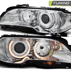 Faros ANGEL EYES CHROME para BMW E46 04.03-06 COUPE CABRIO