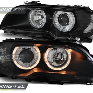 Faros ANGEL EYES BLACK para BMW E46 04.03-06 COUPE CABRIO