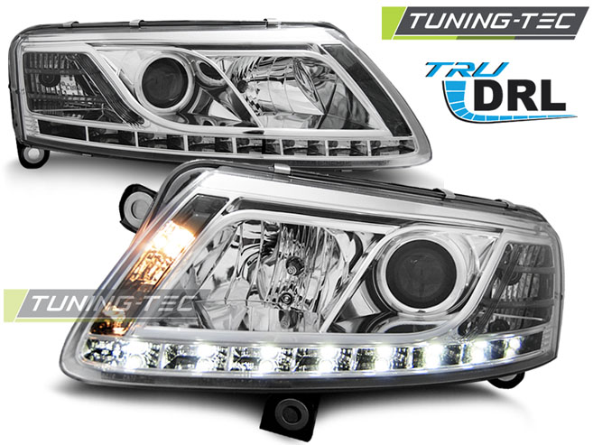 3231_0.jpg Faros Real DRL CROMO para AUDI A6 C6 04.04-08