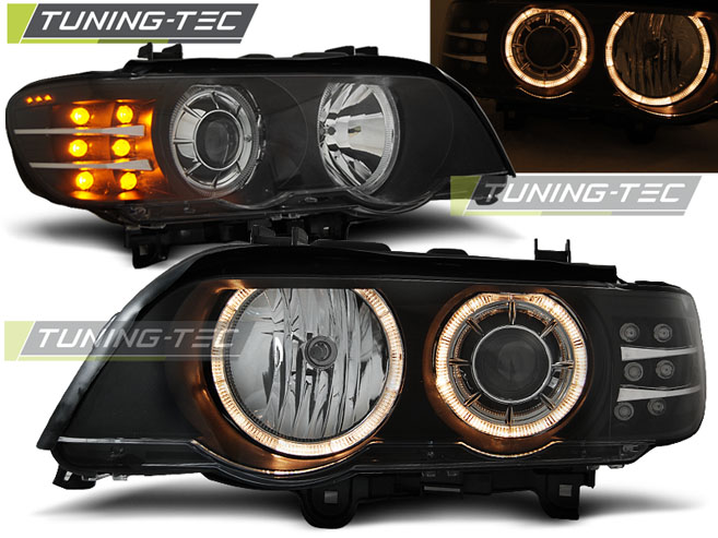 3281_0.jpg Faros XENON ANGEL EYES BLACK LED INDICATOR para BMW X5 E53 09.99-10.03