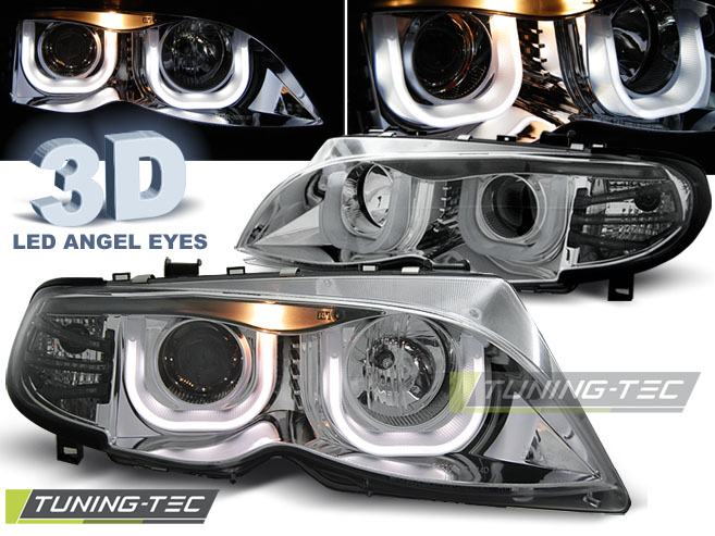 3439_0.jpg Faros ANGEL EYES 3D CHROME para BMW E46 09.01-03.05 S/T