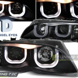 Faros ANGEL EYES 3D BLACK para BMW E46 09.01-03.05 S/T BLACK