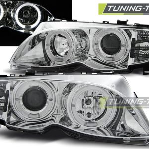 Faros ANGEL EYES CHROME para BMW E46 01-05