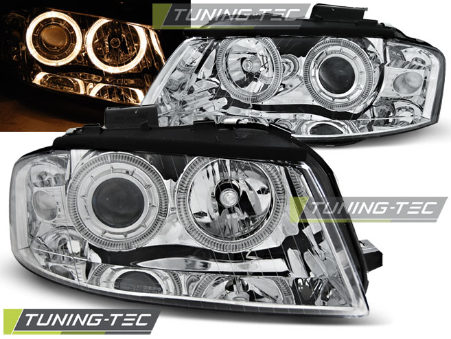 3760_0.jpg Faros ANGEL EYES CROMO para AUDI A3 8P 05.03-03.08