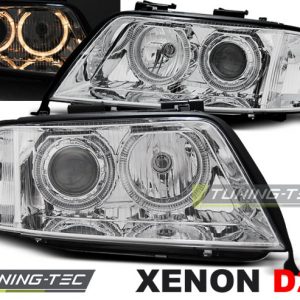 Faros XENON ANGEL EYES CROMO para AUDI A6 05.97-09.99