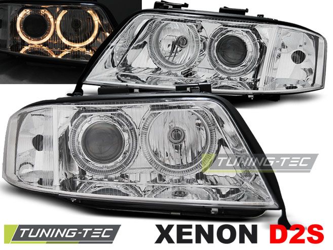 3762_0.jpg Faros XENON ANGEL EYES CROMO para AUDI A6 05.97-09.99