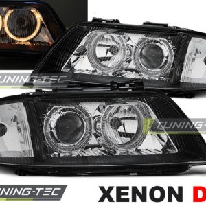 Faros XENON ANGEL EYES NEGRO para AUDI A6 05.97-09.99
