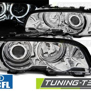 Faros ANGEL EYES CCFL CHROME para BMW E46 04.99-03.03 COUPE CABRIO