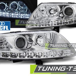 Faros ANGEL EYES LED CROMO para AUDI A6 C6 04.04-08