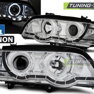 Faros XENON ANGEL EYES CHROME para BMW X5 E53 09.99-10.03