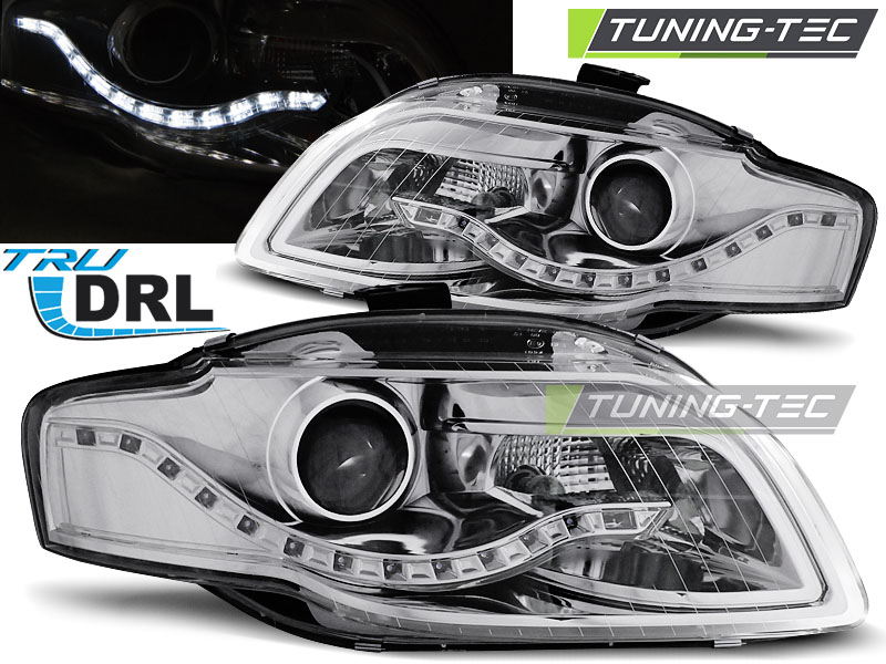 4212_0.jpg Faros Real DRL CROMO para AUDI A4 B7 11.04-03.08