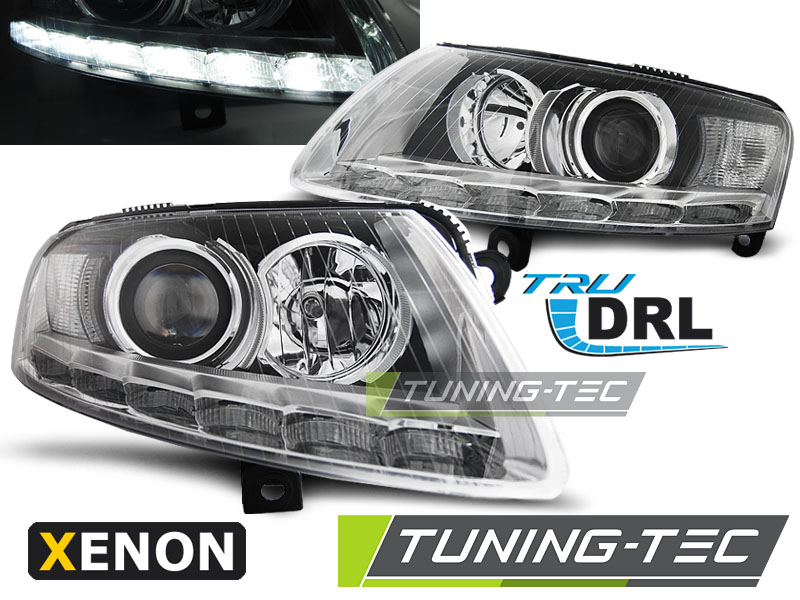 4248_0.jpg Faros XENON Real DRL CROMO para AUDI A6 C6 04.04-08