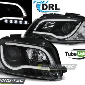 Faros TUBE LIGHT DRL NEGRO para AUDI A3 8P 05.03-03.08