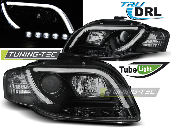 4260_0.jpg Faros TUBE LIGHT DRL NEGRO para AUDI A4 B7 11.04-03.08