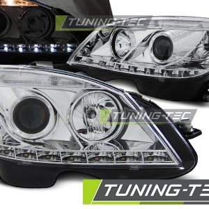 Faros DAYLIGHT CHROME para MERCEDES W204 07-10