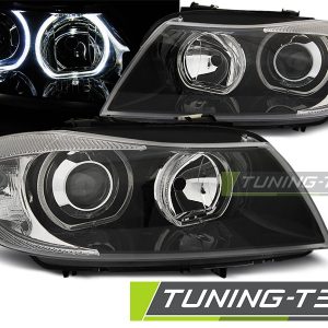 Faros ANGEL EYES LED BLACK para BMW E90 E91 05-11
