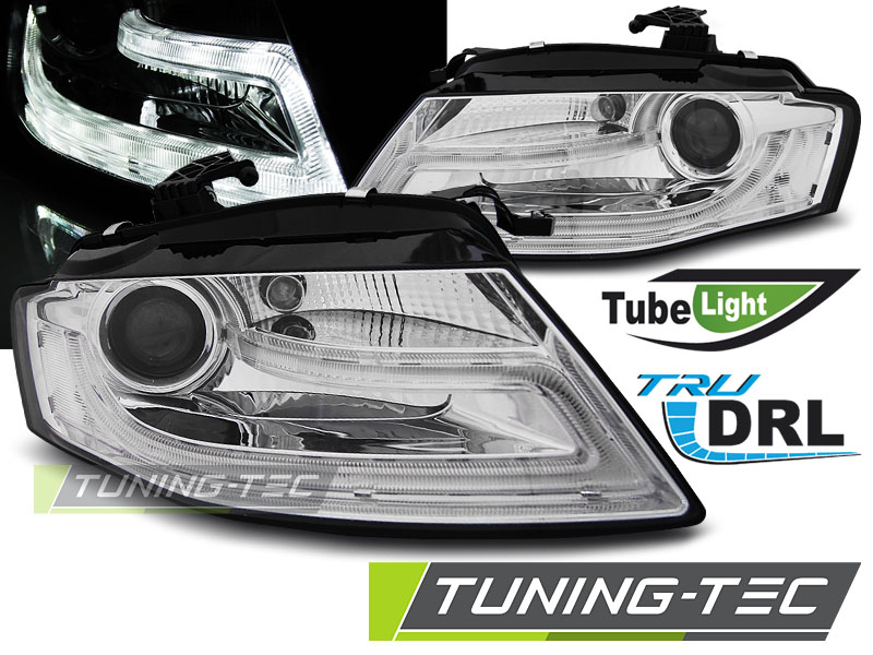 4542_0.jpg Faros Real DRL CROMO para AUDI A4 B8 04.08-11