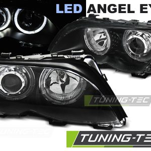 Faros ANGEL EYES LED BLACK para BMW E46 01-05