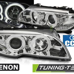 Faros XENON ANGEL EYES CCFL CHROME para BMW E46 04.03-06 COUPE CABRIO