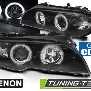 Faros XENON ANGEL EYES CCFL BLACK para BMW E46 04.03-06 COUPE CABRIO
