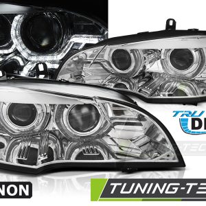 Faros XENON ANGEL EYES LED DRL CHROME para BMW X5 E70 07-10