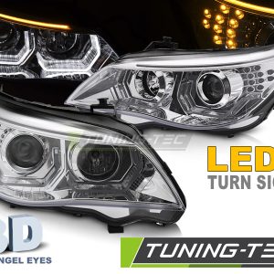 Faros ANGEL EYES LED 3D CHROME para BMW E60 E61 03-07