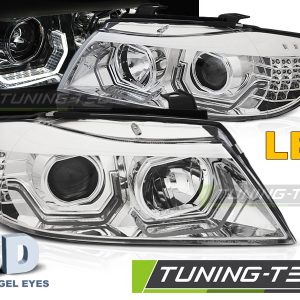 Faros ANGEL EYES LED 3D CHROME para BMW E90/E91 05-08