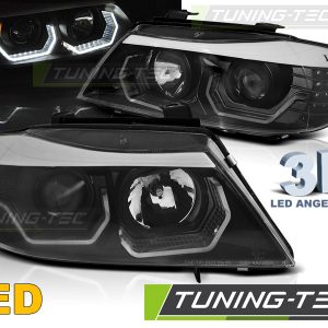 Faros ANGEL EYES LED 3D BLACK para BMW E90/E91 05-08