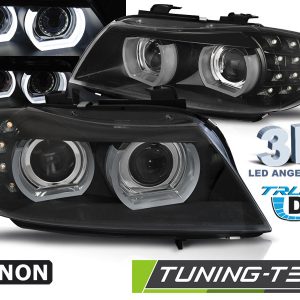 Faros XENON ANGEL EYES LED DRL BLACK para BMW E90/E91 09-11