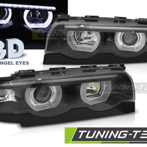 Faros ANGEL EYES LED 3D BLACK para BMW E38 94-01