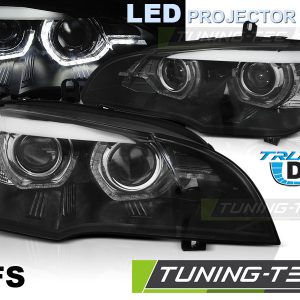 LED Faros ANGEL EYES LED DRL BLACK AFS para BMW X5 E70 07-13 (XENON OEM)