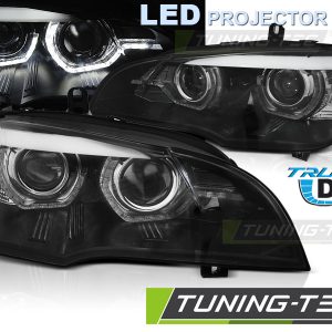 LED Faros ANGEL EYES LED DRL BLACK para BMW X5 E70 07-13 (XENON OEM)