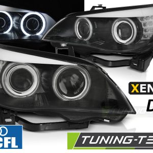 Faros XENON D2S CCFL ANGEL EYES BLACK LED INDICATOR para BMW E60/E61 03-04