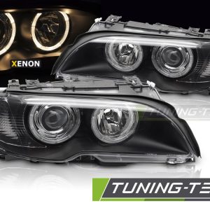 Faros XENON ANGEL EYES BLACK para BMW E46 03-06 COUPE CABRIO