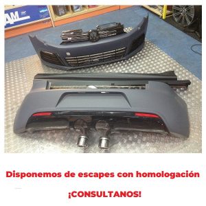 Paragolpes trasero VW Golf 6 R20 Look (PP)