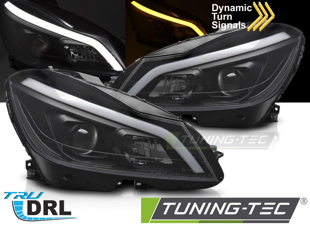 8358_0.jpg Faros TUBE LED BLACK SEQ DRL para MERCEDES W204 11-14