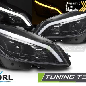 Faros TUBE LED GLOSSY BLACK SEQ DRL para MERCEDES W204 11-14