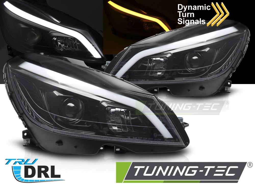 8359_0.jpg Faros TUBE LED GLOSSY BLACK SEQ DRL para MERCEDES W204 11-14