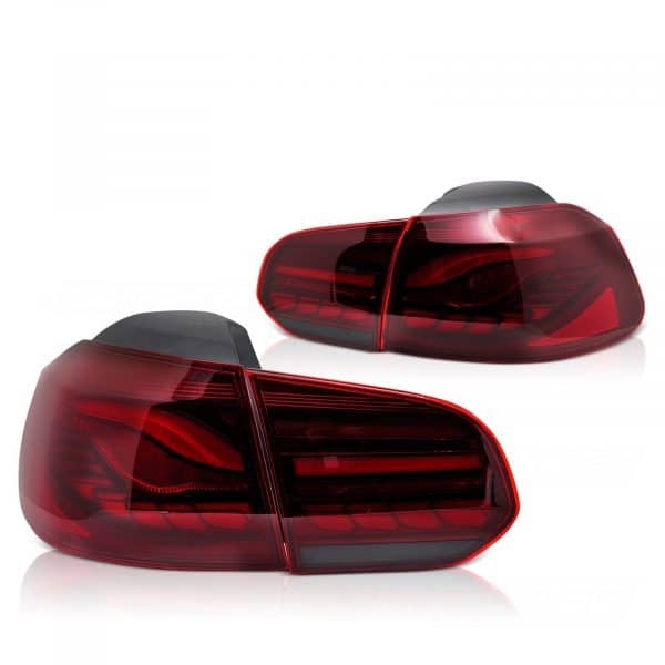 Pilotos traseros DYNAMIC LED para VW Golf 6 en Rojo/Cereza