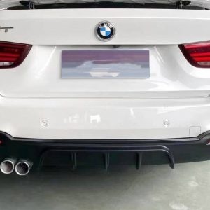 Difusor Trasero BMW Serie 3 Gran Turismo F34 GT 2 Salidas simples Brillante Negro