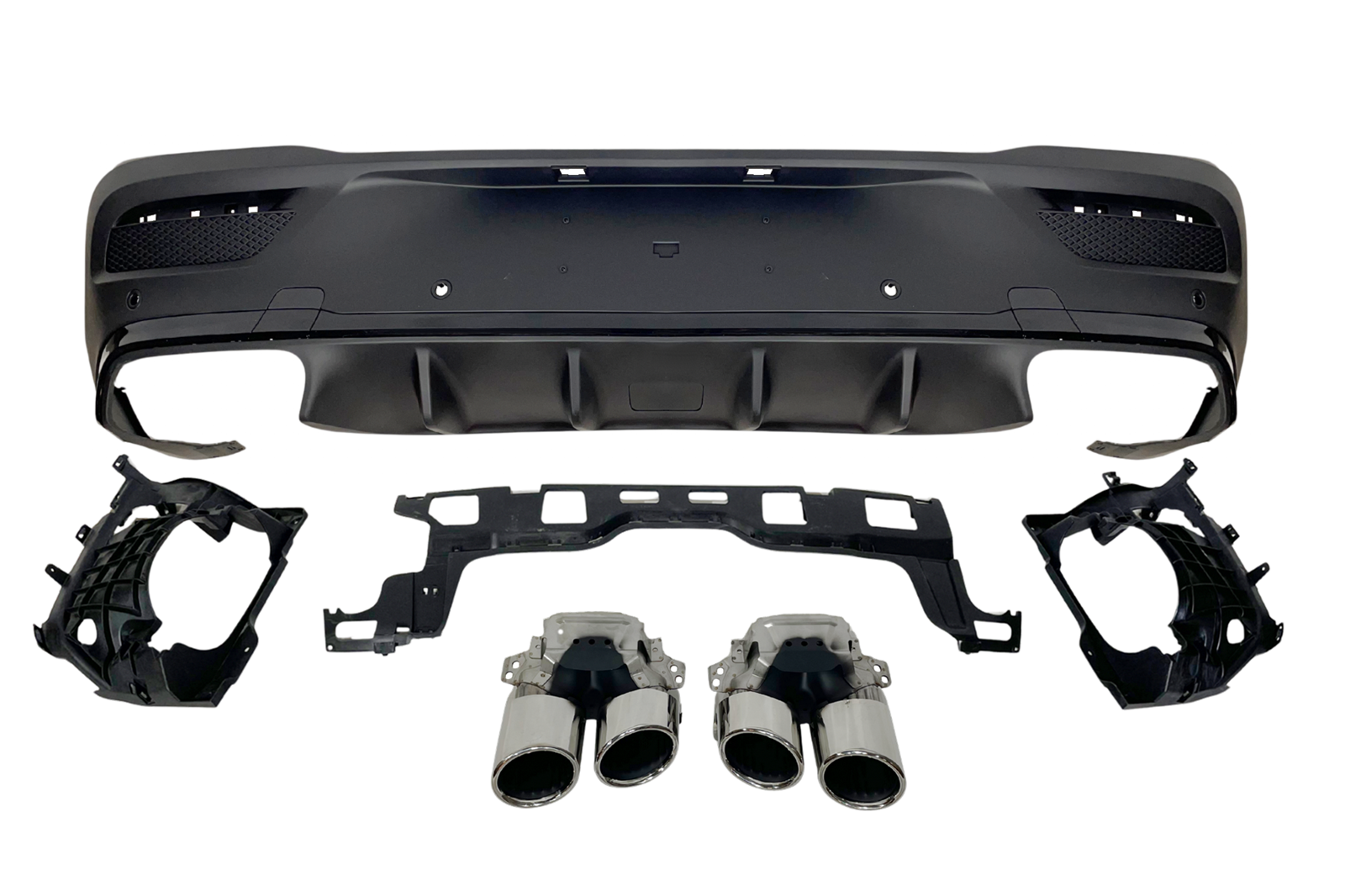 difusor-trasero-mercedes-c167-gle-2020-colas-look-e53.png Difusor Trasero Mercedes GLE C167 GLE 2020 + Colas de Escape Look E53 Black
