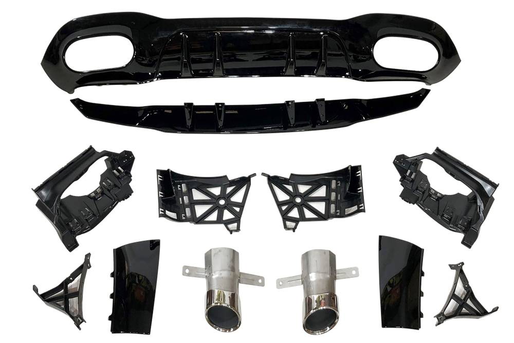 difusor-trasero-mercedes-v177-amg-look-a45-4-puertas-1.jpg Difusor Trasero Mercedes Clase A Sedán V177 Look AMG A45 4 Puertas