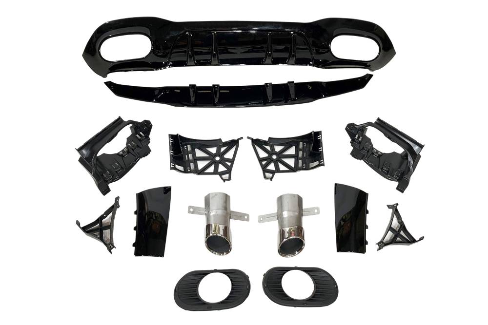 difusor-trasero-mercedes-v177-amg-look-a45-4-puertas.jpg Difusor Trasero Mercedes Clase A Sedán V177 Look AMG A45 4 Puertas