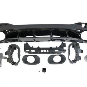 Difusor Trasero Mercedes W118 CLA Look A35 Negro Brillo