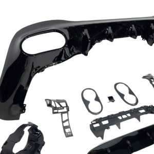 Difusor Trasero Mercedes W118 CLA Look A45 Negro Brillo